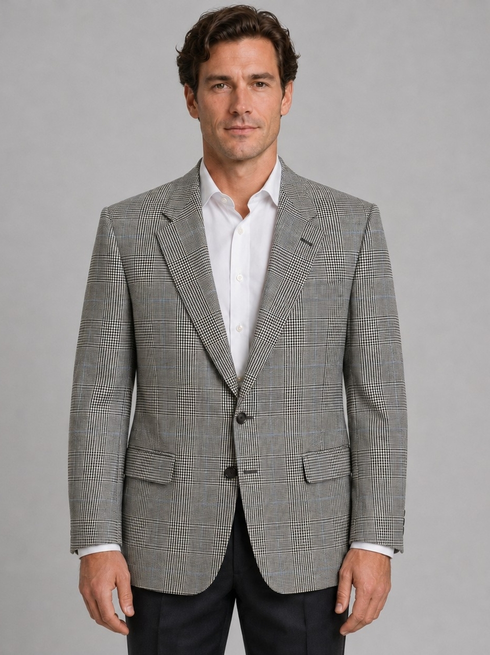 Pierre Cardin Men’s Prince of Wales Wool Blazer EU 54 US 44
